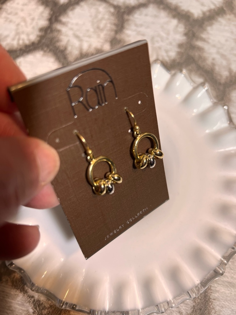 Rain Gold-Tone Hoop Cluster Drop Earrings